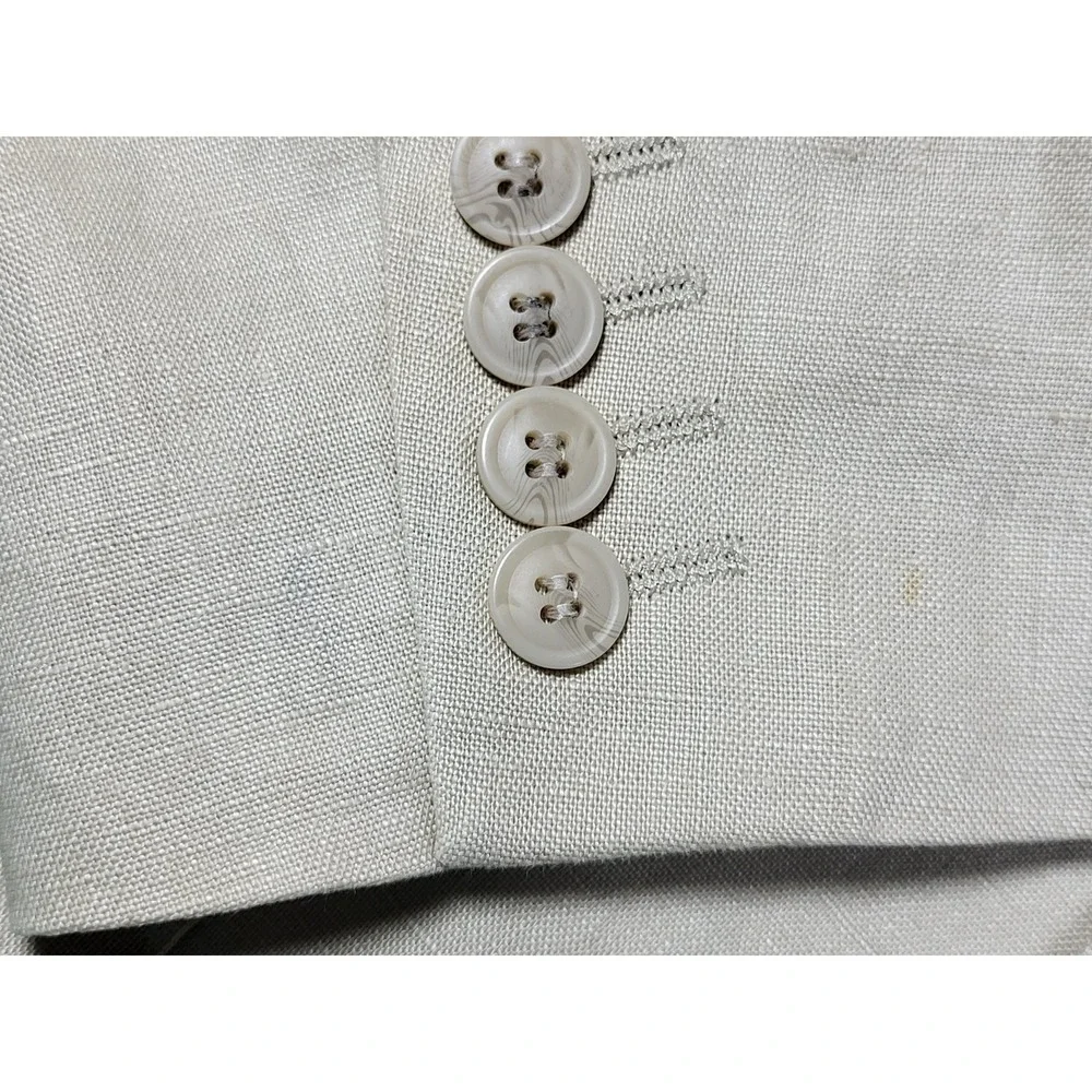 H&M Mens Linen Blend Blazer Beige Tan Two Button Peak Lapel Sport‎ Coat 36